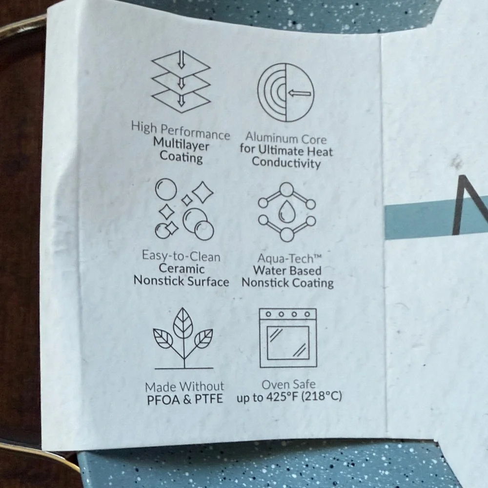 Blue Ceramic Nonstick Dual Handle Fry Pan - Picture 7 of 7